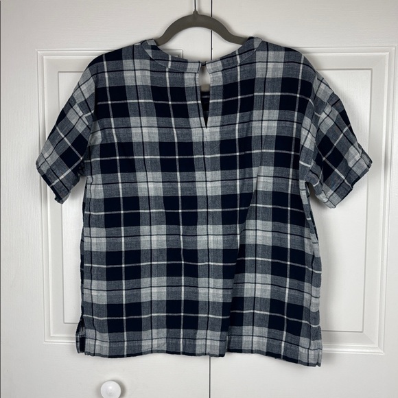 Madewell Navy and White Checkered Blouse - S - Picture 6 of 8